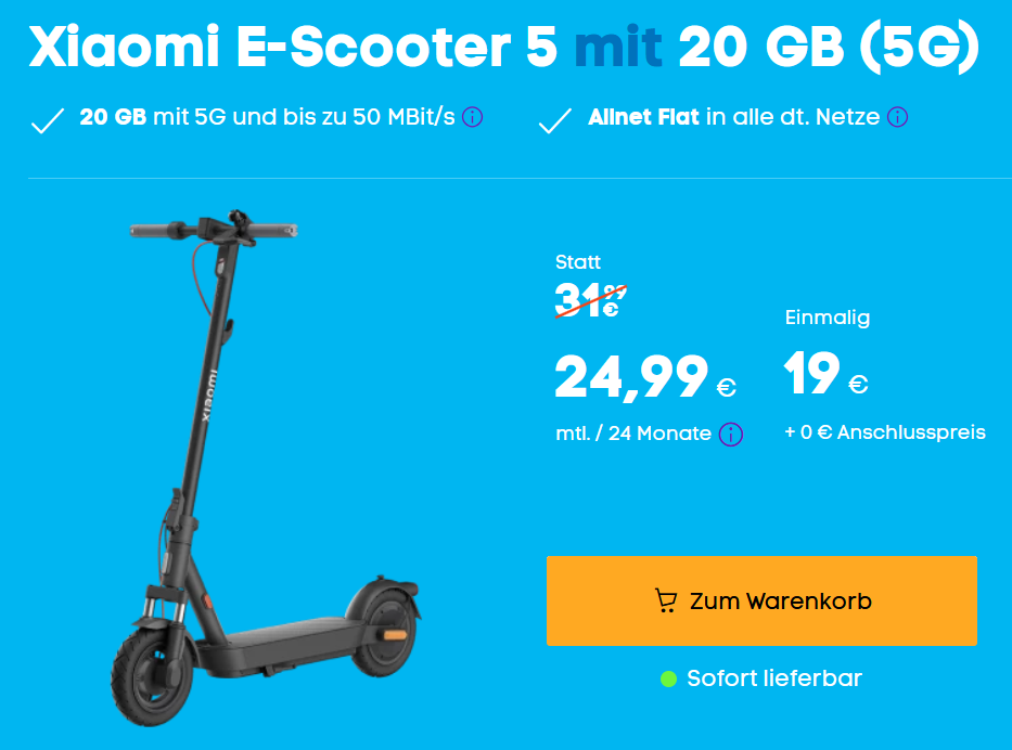 Xiaomi E-Scooter 5 mit Blau M