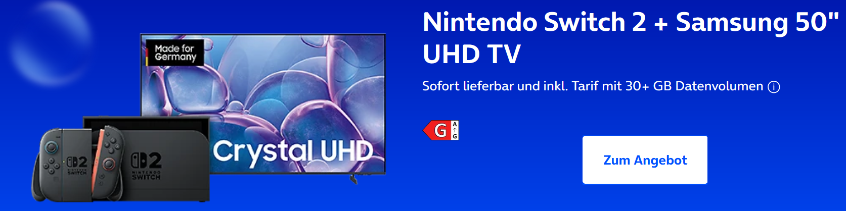 Samsung TV Nintendo Switch 2 o2 Mobile M