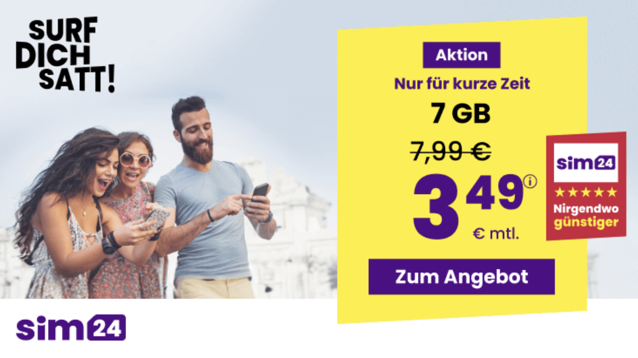 sim24 Special Deal 7 GB für 3,49 €