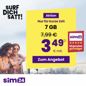 sim24 Special Deal 7 GB für 3,49 € Teaser