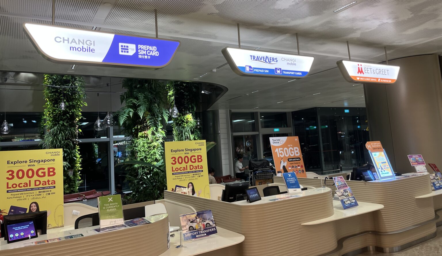 Drei Counter für SIM-Karten, unbesetzt.