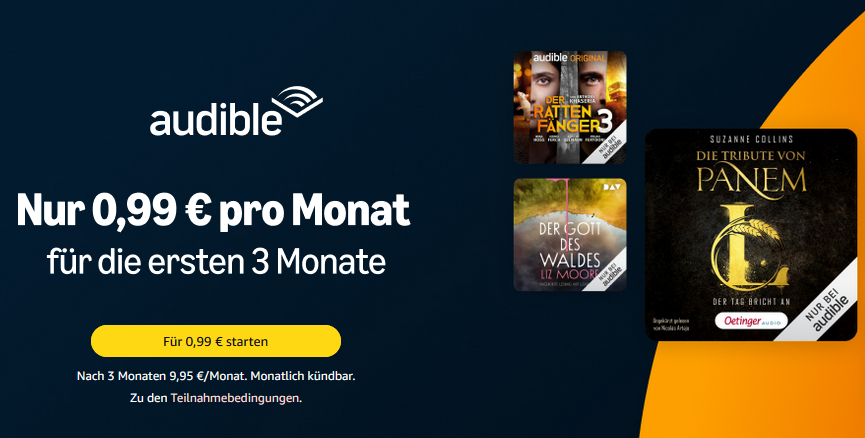 Audible für 99 Cent in den ersten 3 Monaten als Alternativ-Angebot