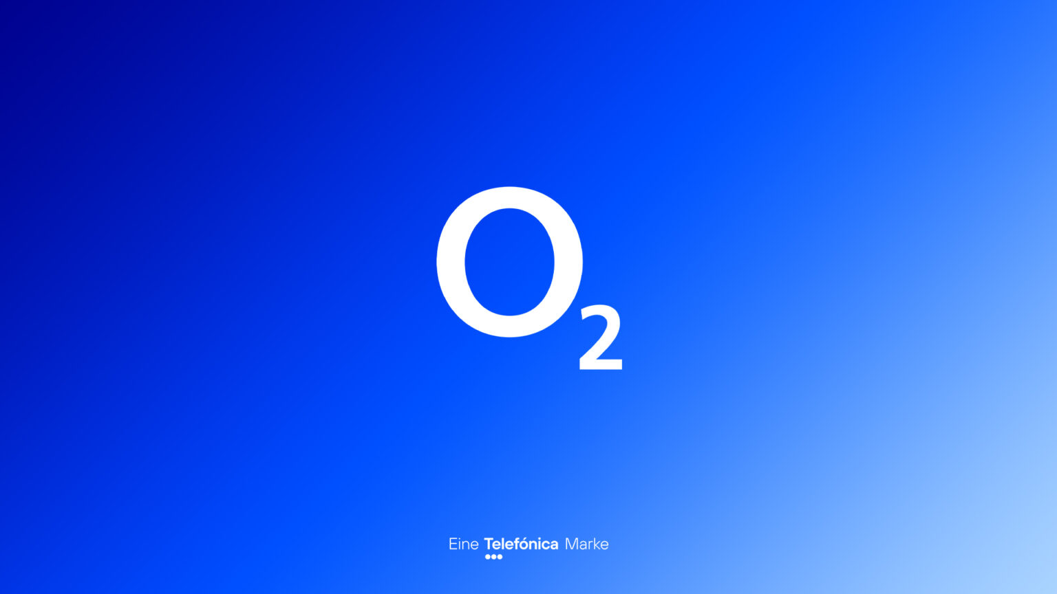 o2 Logo Allgemein in weiß auf blauem Hintergrund.