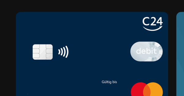 Ein Bild der C24-Mastercard in der App.