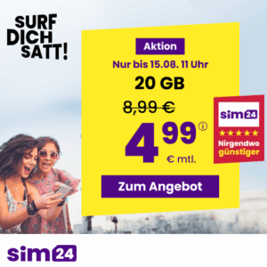 sim24 mit 20 GB Aktion