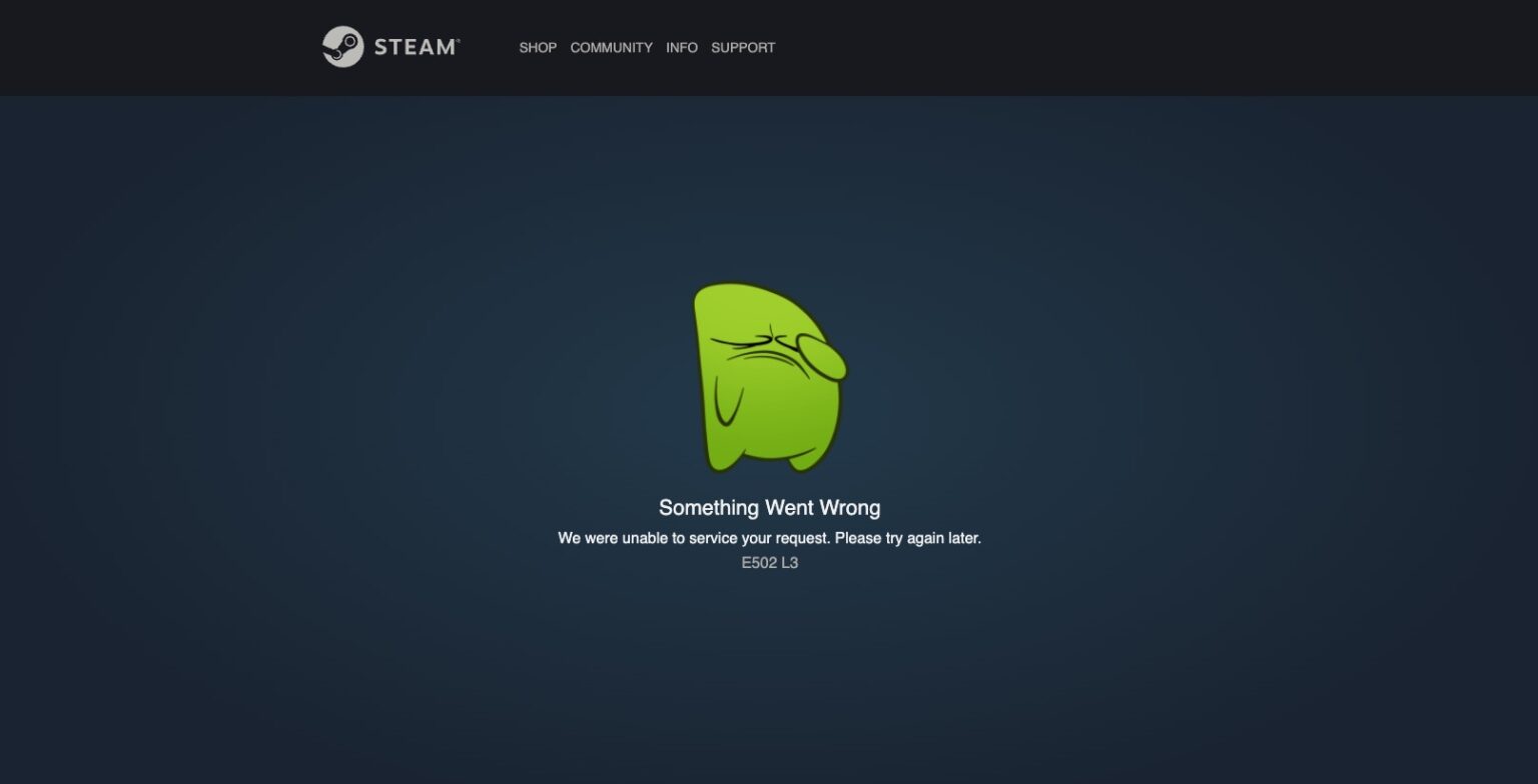 Steam Störung down