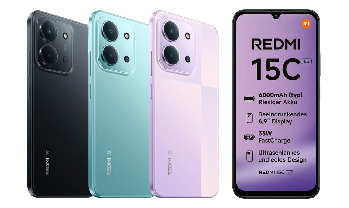 Xiaomi Redmi 15C 5G mit Vertrag in den deutschen Netzen von Telekom, Vodafone, O₂ Telefónica und 1&1