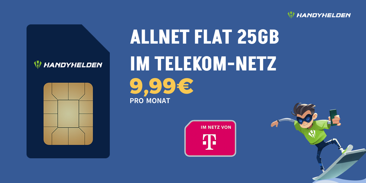 Handyhelden Aktionsdeal 25 GB für 9,99 €