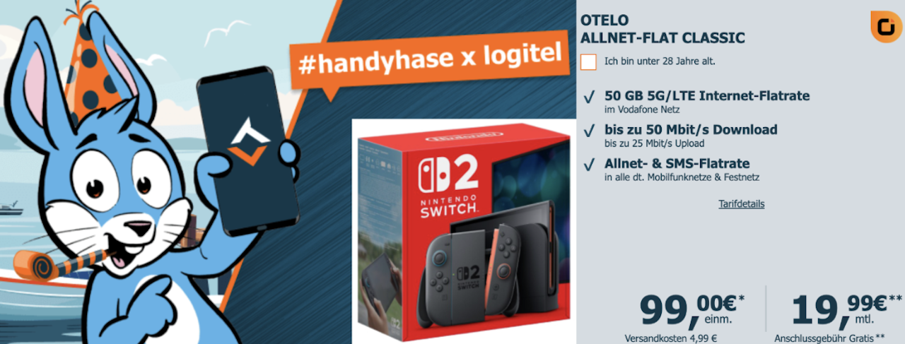 LogiTel Handyhase Geburtstag Swith 2 otelo