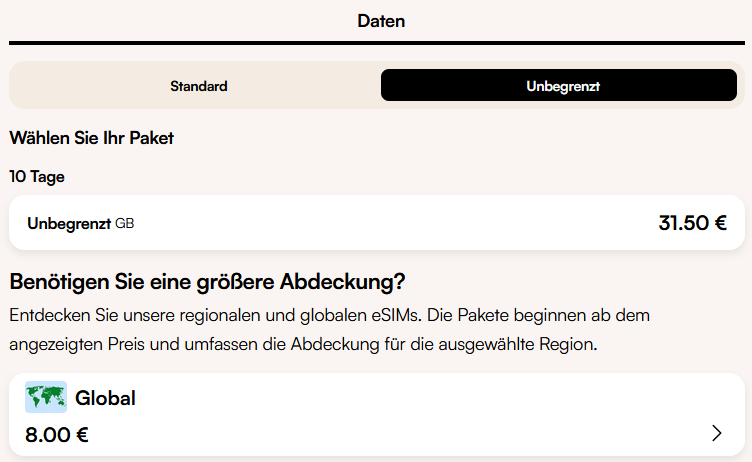 Airalo unbegrenzt surfen
