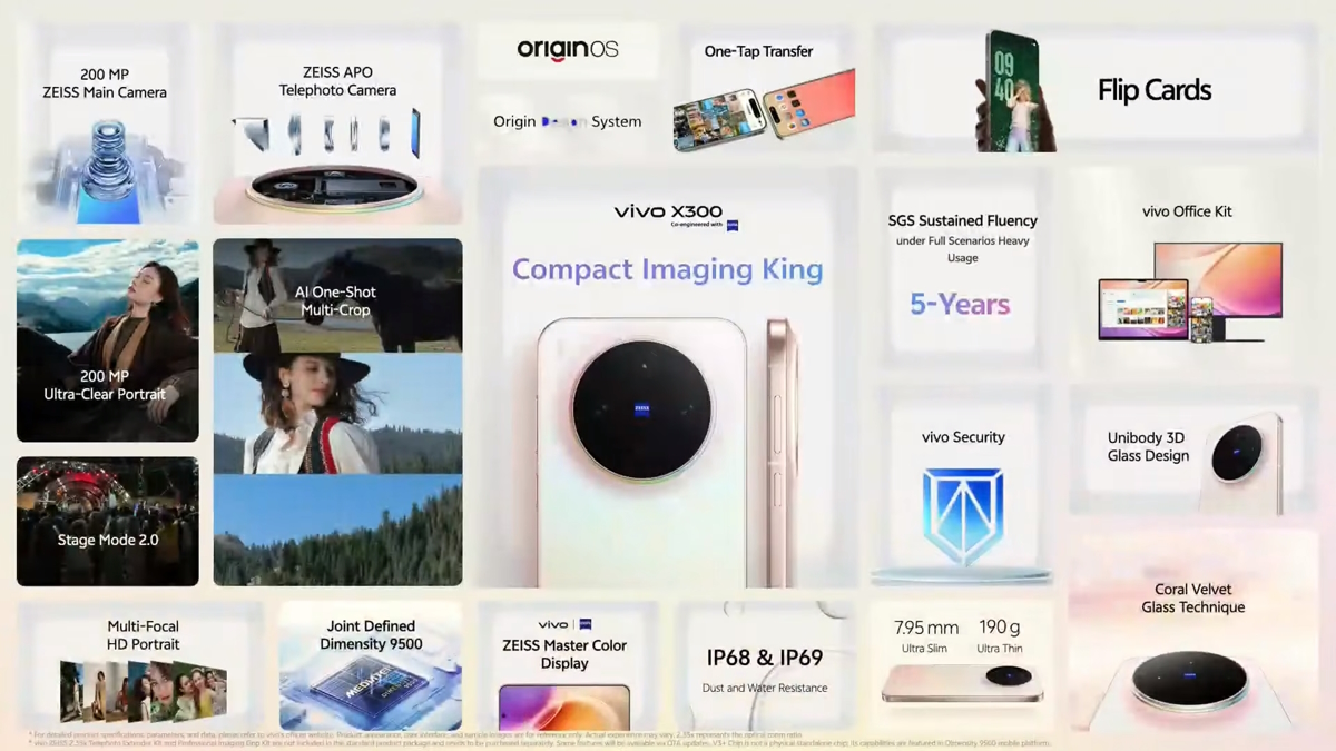 vivo X300 – Features – mit Vertrag in den Netzen von Telekom, Vodafone, O₂ Telefónica und 1&1