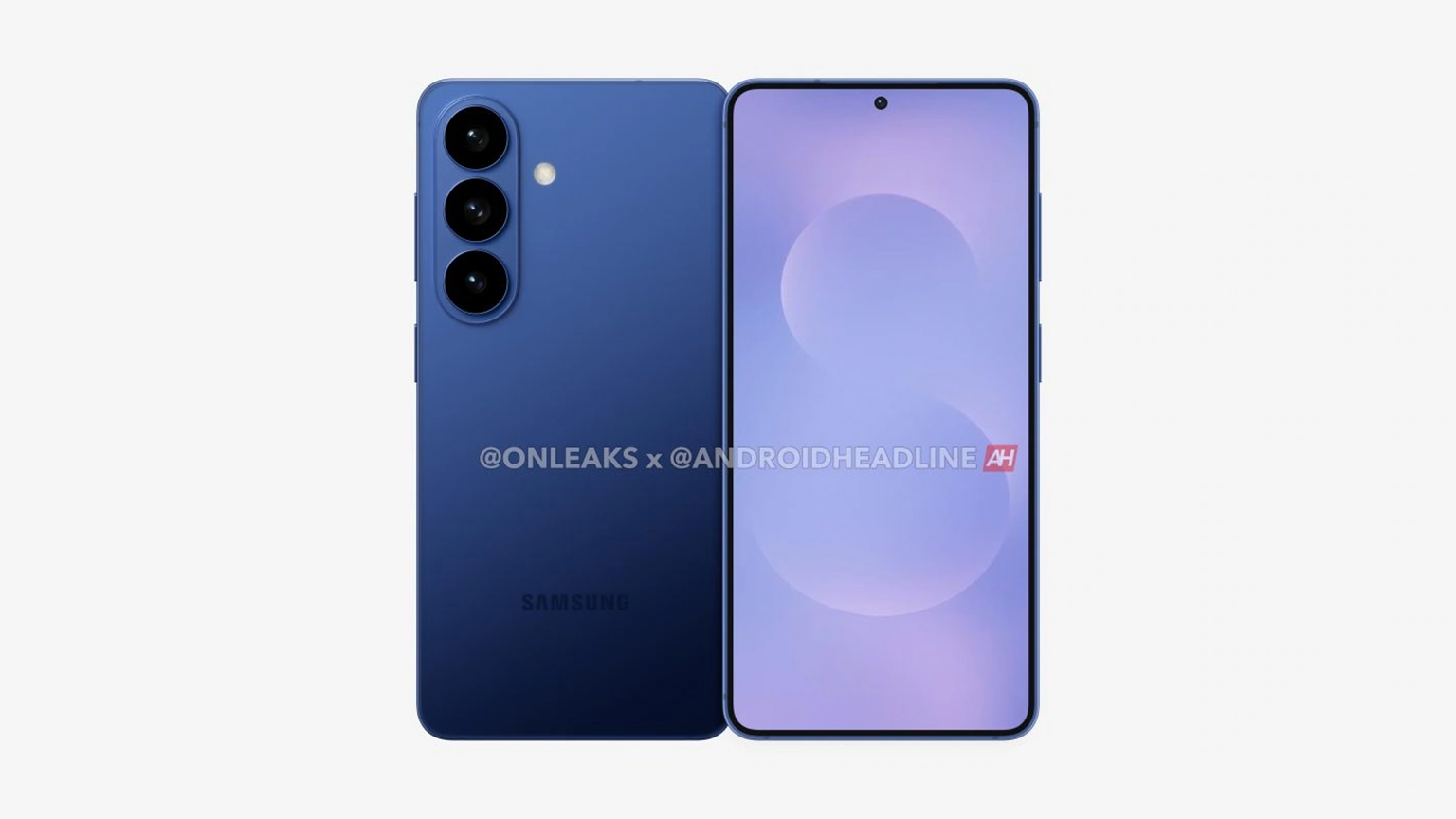 Renderbild des Samsung Galaxy S26 Pro von vorn und von hinten