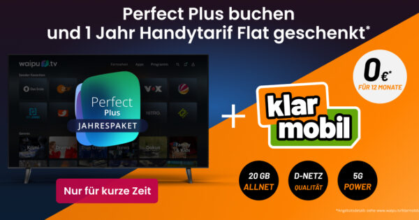 Waipu.tv mit klarmobil Handy-Tarif Herbst-Deal