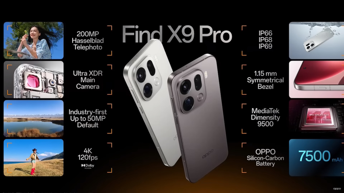 OPPO Find X9 Pro – Features – mit Vertrag in den Netzen von Telekom, Vodafone, O₂ Telefónica und 1&1