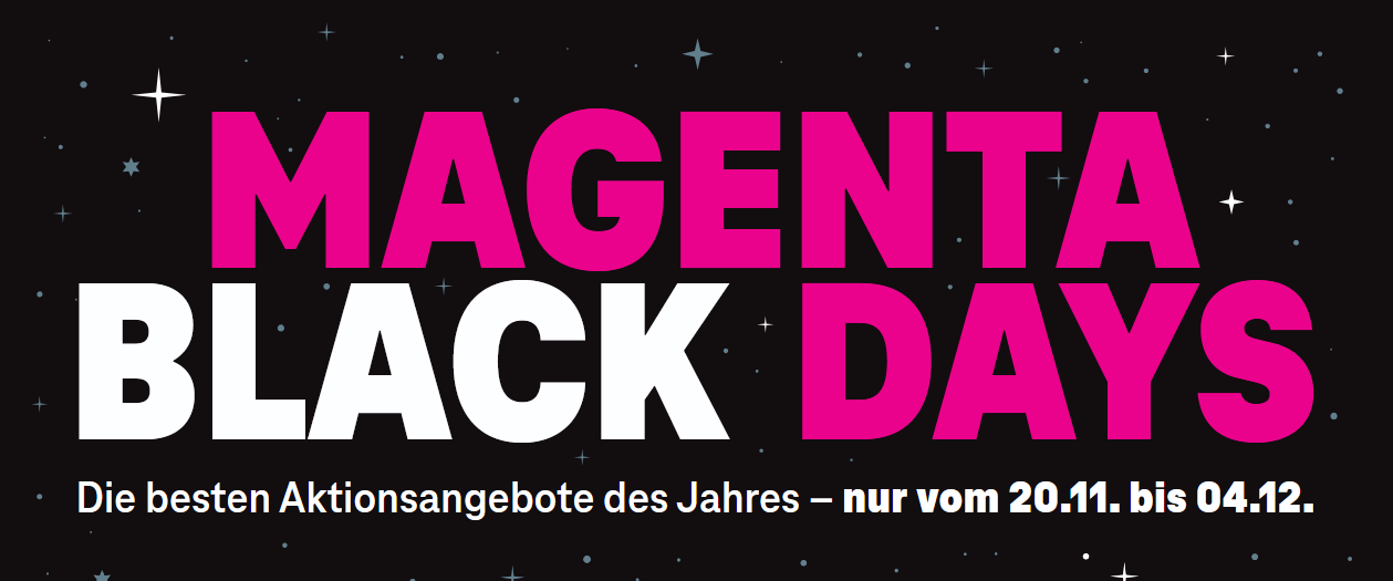 Banner der Magenta Black Days vpm 20.11 bis zum 4.12.2025