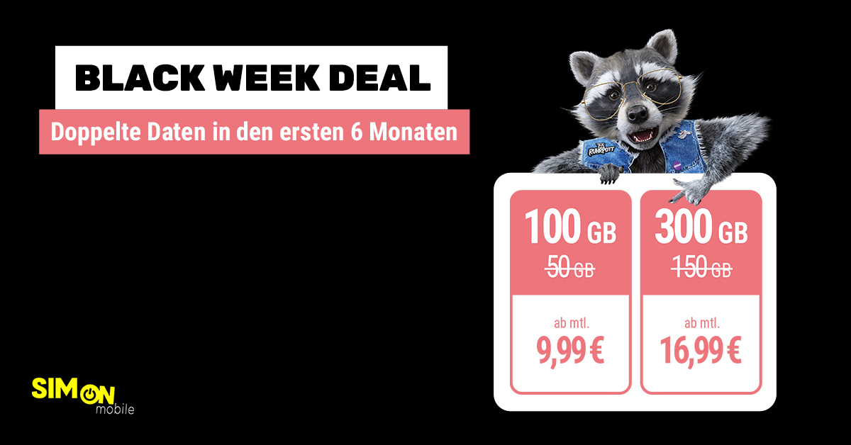 SIMon Mobile Black Friday doppeltes Datenvolumen