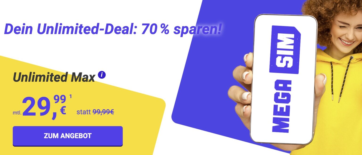 Mega SIM Dezember 2025 Deals bis Unlimited Max
