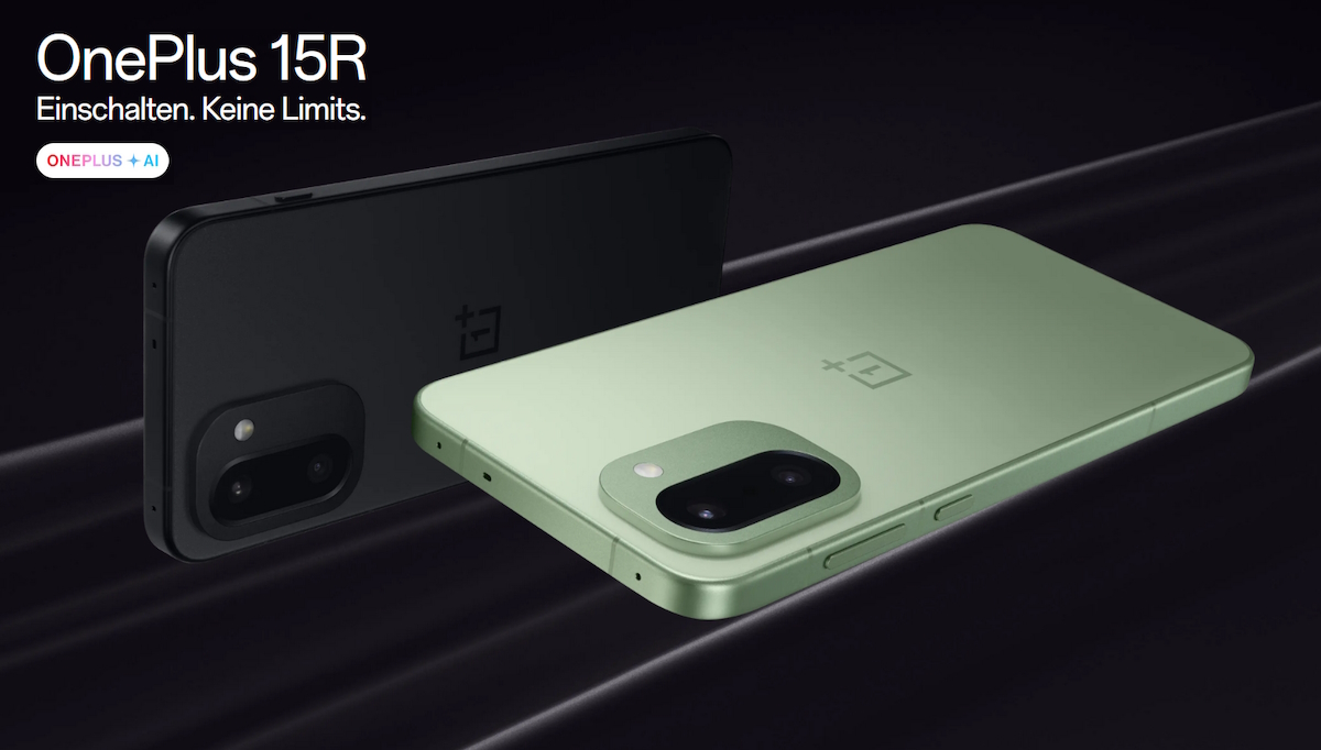 OnePlus 15R mit Vertrag in den Netzen von Telekom, Vodafone, O₂ Telefónica und 1&1