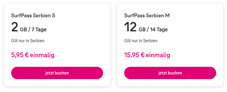 Telekom Surfpass Serbien