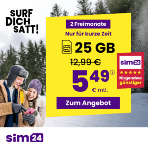 sim24 Aktionsdeal 25 GB