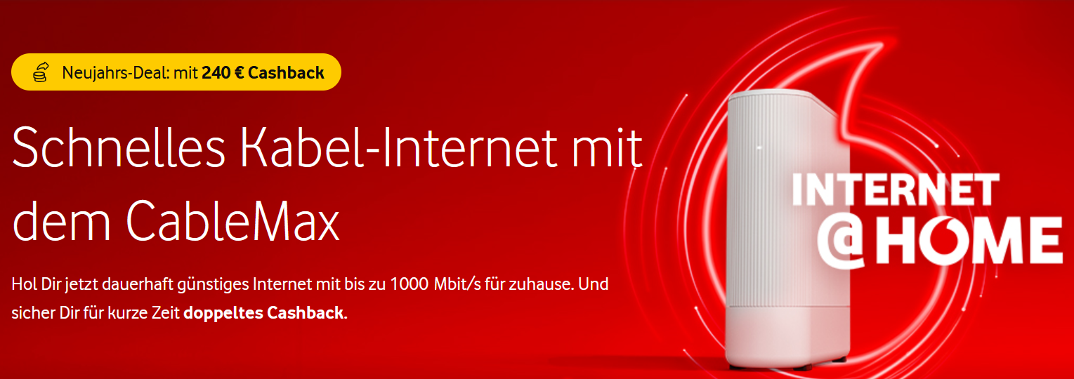 Vodafone Cable Max mit 240 € Cashback