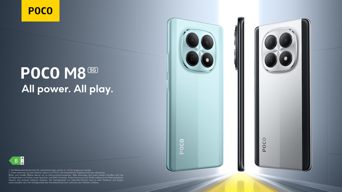 Xiaomi Poco M8 5G mit Vertrag in den Netzen von Telekom, Vodafone, O₂ Telefónica und 1&1