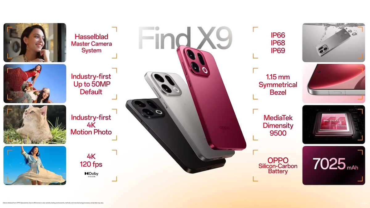 OPPO Find X9 mit Vertrag in den Netzen von Telekom, Vodafone, O₂ Telefónica und 1&1