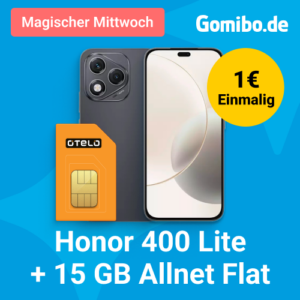 Gomibo Magischer Mittwoch mit Honor 400 Lite + otelo Allnet Flat Go