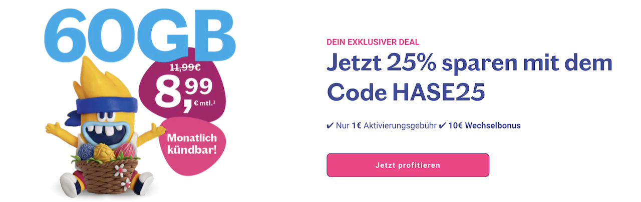 Lebara Aktion 60 GB für 8,99 Euro monatlich