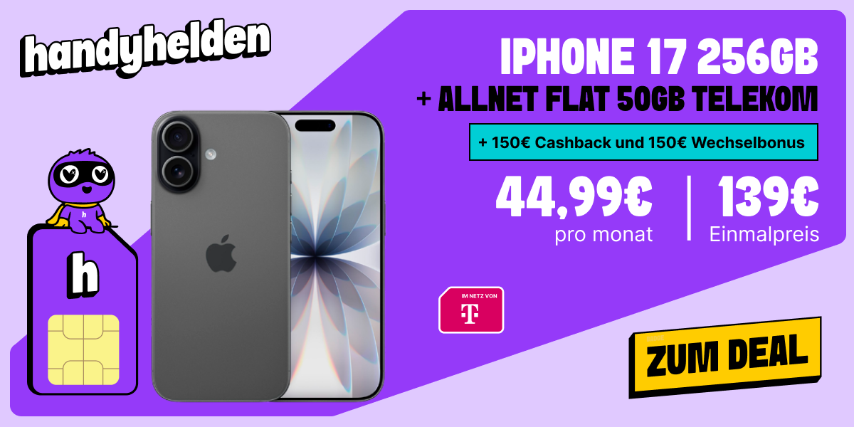 Handyhelden iPhone 17 50 GB Allnet Flat