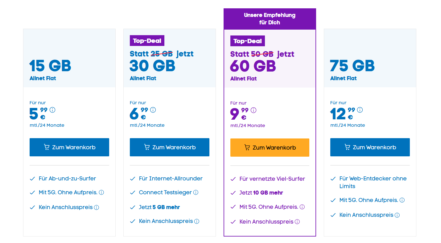 Blau - Tarife - Sim-Only