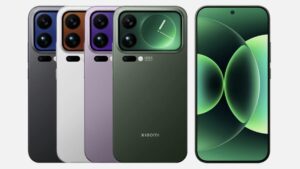 Xiaomi 17 Pro in verschiedenen Farben und mit Sicht auf das Front-Display.