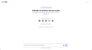 Die Webseite von meinesim.com mit aufgerufenem Chatbot-Eingabefeld.