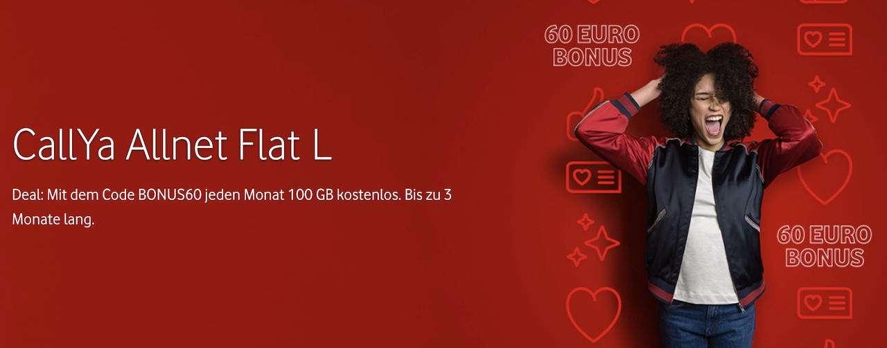 Vodafone CallYa Allnet-Flat L mit 60 Euro Startguthaben