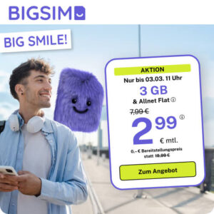 BIGSIM Deal 3 GB für 2,99 Euro