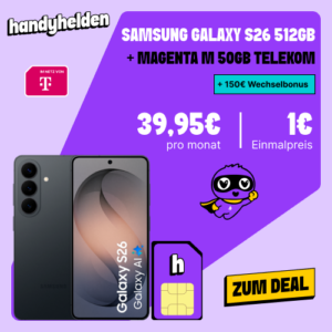 Galaxy S26 bei Handyhelden mit freenet Magenta Mobil M für 39,95 Euro monatlich