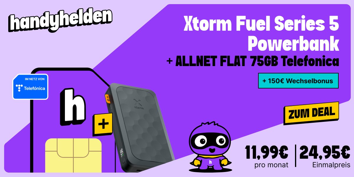 Handyhelden klarmobil allnet flat xtorm fuel series 5 powerbank deal