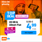 sim.de Deal mit 20 GB für 4,99 Euro monatlich