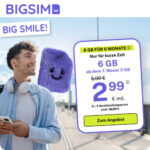 BIGSIM Aktionsdeal mit 6 GB in den ersten 6 Monaten für 2,99 Euro Grundgebühr