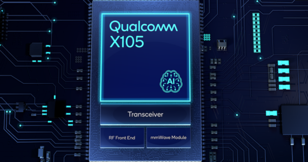 Symboldbild eines Chips mit der Aufschrift Qualcomm X105.
