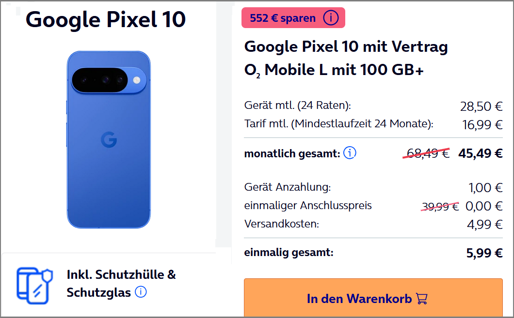 Pixel 10 o2 Aktion