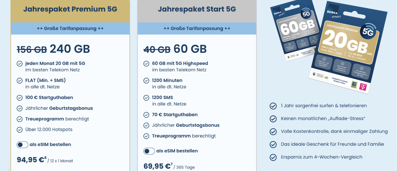 Edeka smart Jahrestarife