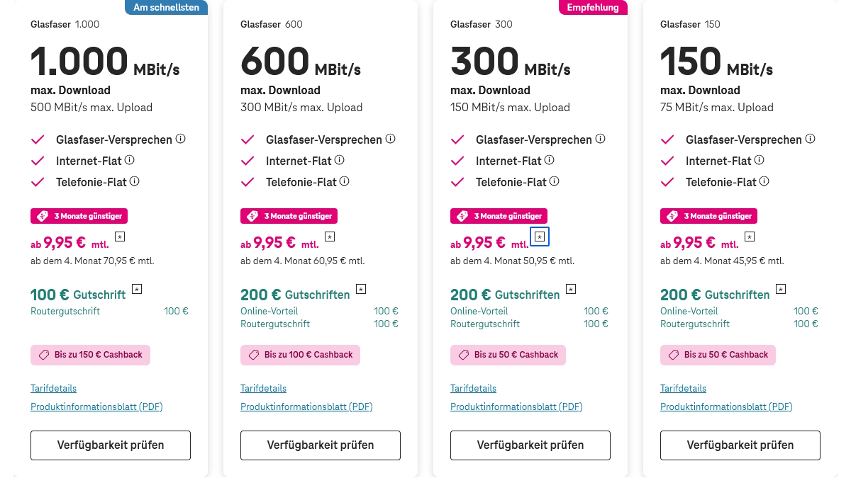 Telekom Glasfaser-Tarife vom 04.05.2026