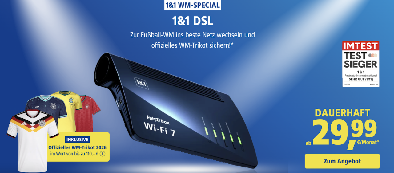1&1 DSL- und Glasfasertarife