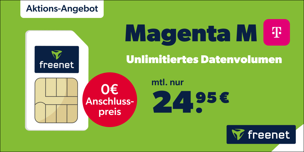 freenet MagentaMobil M mit unlimited GB für 24,95 € mtl.