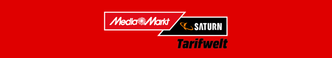 MediaMarktSaturn Tarifwelt Logo auf rotem Hintergrund
