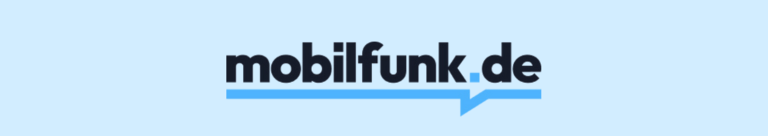 mobilfunk.de-Shoplogo im Bannerformat auf hellblauem Grund