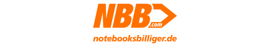 Notebooksbilliger Logo auf weißem Grund im Bannerformar