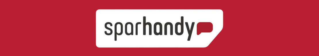 Sparhandy Logo auf rotem Hintergrund