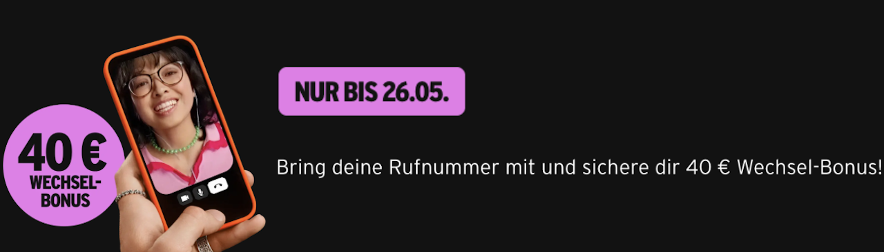congstar Wechselbonus-Aktion mit 40 € statt 10 €